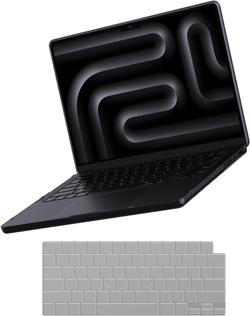 soonjet غطاء لجهاز MacBook Pro مقاس 14 بوصة M5 M4 2025 2024-2021 M3 M2 M1 Pro/Max [مطابقة 100% للون الرسمي] غلاف صلب شفاف + غطاء لوحة مفاتيح اللابتوب - أسود فضائي - Image 1